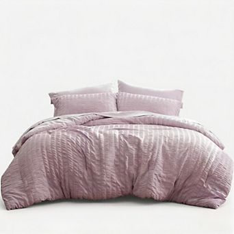 Seersucker Twin Comforter Set 5 Pieces, All Season Bedding Set, Twin Bed in a Bag Comforter Set
