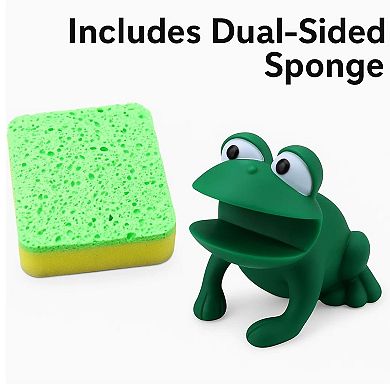 Frog Sponge Holder with Dual Sided Sponge Kitchen Sink Organizer