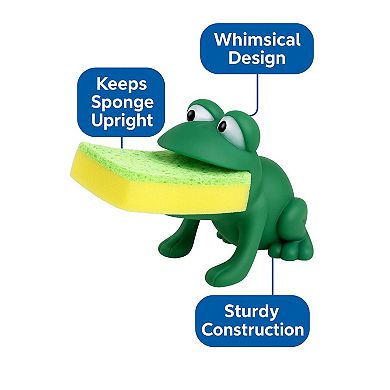 Frog Sponge Holder with Dual Sided Sponge Kitchen Sink Organizer