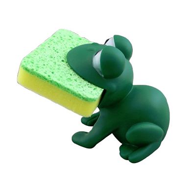 Frog Sponge Holder with Dual Sided Sponge Kitchen Sink Organizer