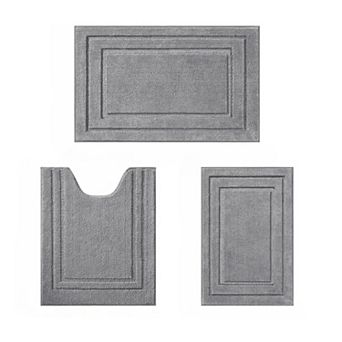 Bathroom Rugs Sets 3 pc Super Soft and Absorbent Non Slip Microfiber Toilet Bath Mat
