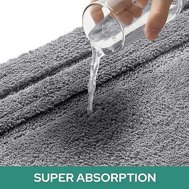Bathroom Rugs Sets 3 Piece, Super Soft and Absorbent Non Slip Microfiber Toilet Bath Mat