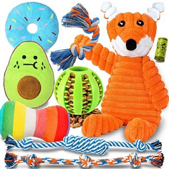 9 Pack Puppy Toy Set Squeaky Ball Rope Chew Toys for Small Dogs