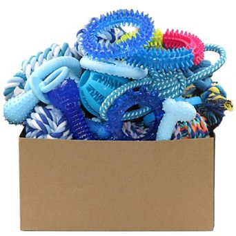 20 Pack Blue Puppy Chew Toys Rope Ring Balls for Small Dogs
