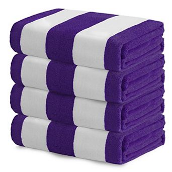 Beach Towels 4 Pack Lightweight Cabana Stripe Pool Tub Extra Large Absorbent 30x60