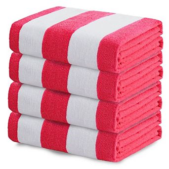 Beach Towels 4 Pack Lightweight Cabana Stripe Pool Tub Extra Large Absorbent 30x60