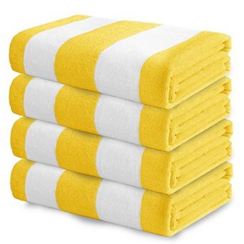 Beach Towels 4 Pack Lightweight Cabana Stripe Pool Tub Extra Large Absorbent 30x60