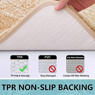 Bathroom Rugs Set 3 Piece Soft Absorbent Non-Slip