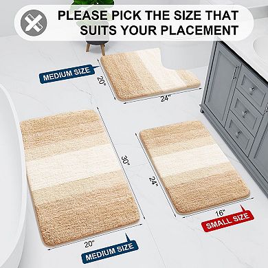 Bathroom Rugs Set 3 Piece Soft Absorbent Non-Slip