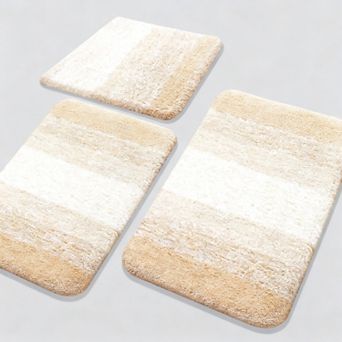 Bathroom Rugs Set 3 pc Soft Absorbent Non-Slip