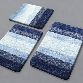 Bathroom Rugs Set 3 pc Soft Absorbent Non-Slip