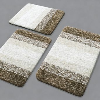 Bathroom Rugs Set 3 pc Soft Absorbent Non-Slip