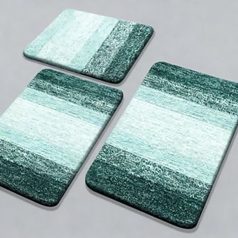 Bathroom Rugs Set 3 pc Soft Absorbent Non-Slip