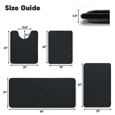 Bathroom Rug Memory Foam Non Slip Washable