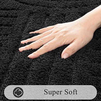 Bathroom Rugs Sets 5 Piece Soft Absorbent Bath Mat Runner Toilet Cover