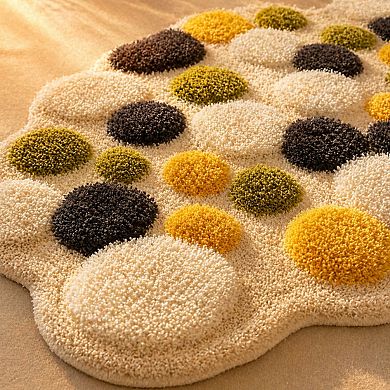 3D Tufted Bath Mat Non Slip Absorbent Plush Rug for Bathroom Bedroom Entryway