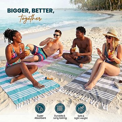 4 Pack Beach Towel 40x72 Cotton Oversized Quick Dry