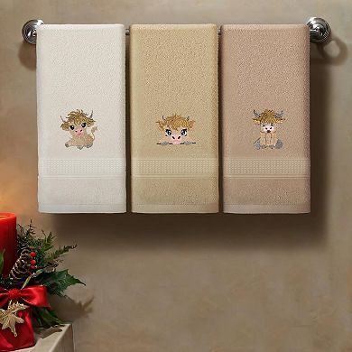 3 Mini Towels Cotton Embroidered Soft Absorbent Bathroom Kitchen Christmas Decor Gift