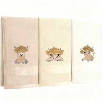3 Mini Towels Cotton Embroidered Soft Absorbent Bathroom Kitchen Christmas Decor Gift