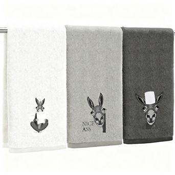 3 Mini Towels Cotton Embroidered Soft Absorbent Bathroom Kitchen Christmas Decor Gift