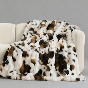 Faux Rabbit Plush Bubble Throw Blanket