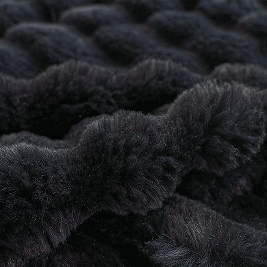 Faux Rabbit Bubble Throw Blanket