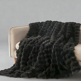 Faux Rabbit Bubble Throw Blanket