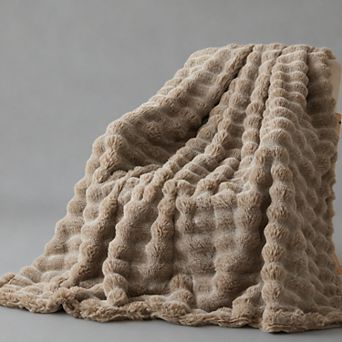 Faux Rabbit Bubble Throw Blanket