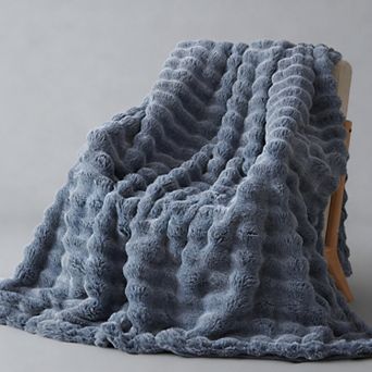 Faux Rabbit Bubble Throw Blanket