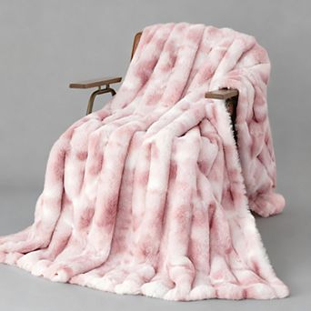 Faux Rabbit Throw Blanket Super Heavy Warm Cozy Ruched Plush Fuzzy Soft