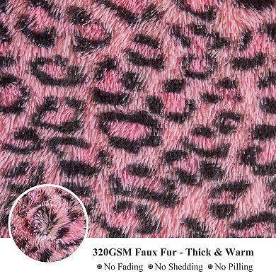 Leopard Print Faux Fur Throw Blanket Soft Plush Shaggy Couch Bed Office