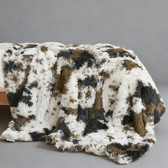 Leopard Print Faux Fur Throw Blanket Soft Plush Shaggy Couch Bed Office