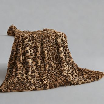 Leopard Print Faux Fur Throw Blanket Soft Plush Shaggy Couch Bed Office