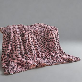 Leopard Print Faux Fur Throw Blanket Soft Plush Shaggy Couch Bed Office