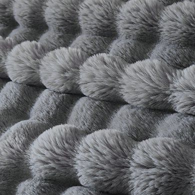 Faux Sherpa Bubble Throw Blanket Warm Soft