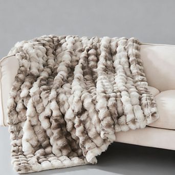 Faux Sherpa Bubble Throw Blanket Warm Soft