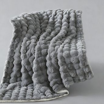 Faux Sherpa Bubble Throw Blanket Warm Soft