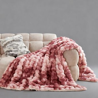 Faux Sherpa Bubble Throw Blanket Warm Soft