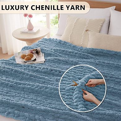 Chunky Knit Chenille Throw Blanket