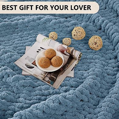 Chunky Knit Chenille Throw Blanket