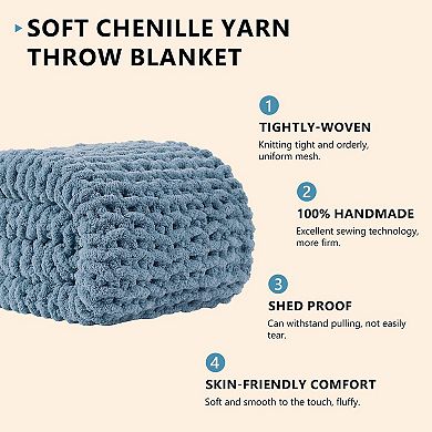Chunky Knit Chenille Throw Blanket