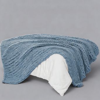 Chunky Knit Chenille Throw Blanket