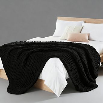 Chunky Knit Chenille Throw Blanket