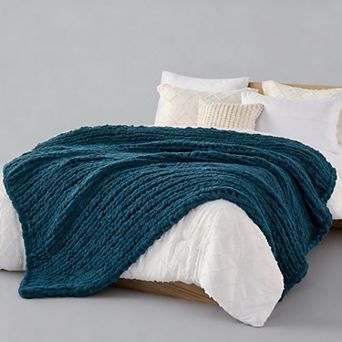 Chunky Knit Chenille Throw Blanket
