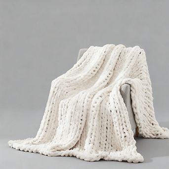 Chunky Knit Chenille Throw Blanket