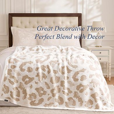 Leopard Print Throw Blanket Ultra Soft Lightweight