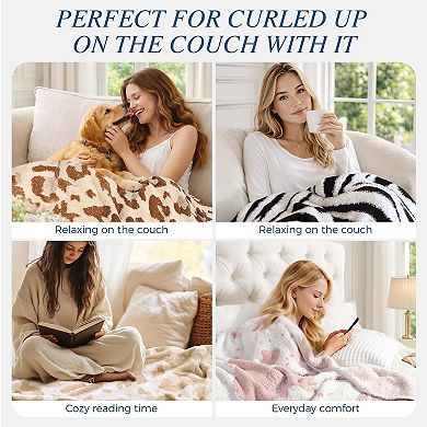 Leopard Print Throw Blanket Ultra Soft Lightweight
