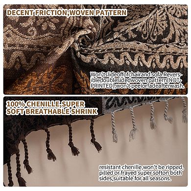 Chenille Jacquard Tassel Throw Blanket