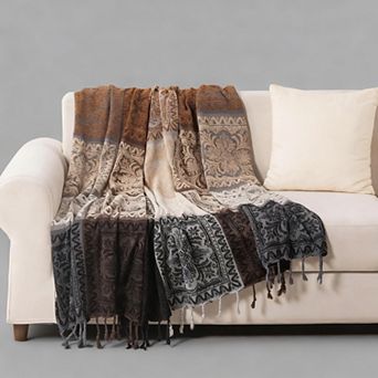 Chenille Jacquard Tassel Throw Blanket
