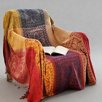 Chenille Jacquard Tassel Throw Blanket